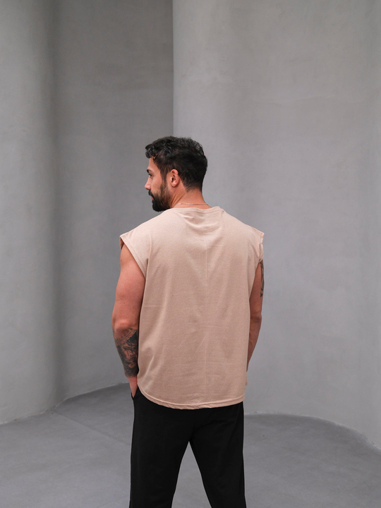 T-SHİRTKrem Suprem Oversize Atlet BS