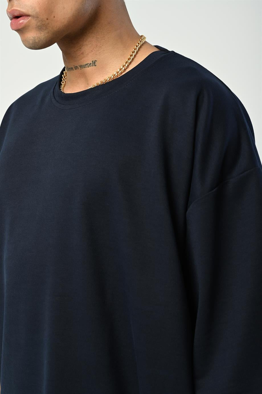 T-SHİRTLacivert 2 İplik Double Kalıp Oversize T-SHIRT GRK