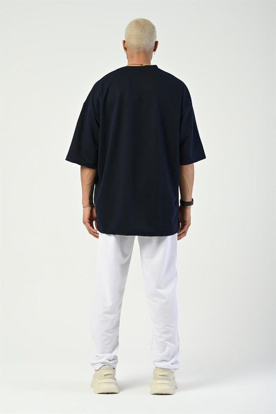T-SHİRTLacivert 2 İplik Double Kalıp Oversize T-SHIRT GRK
