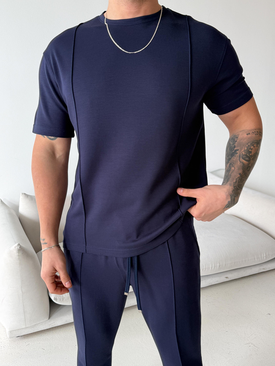 T-SHİRTLacivert Çimalı Oysho Regular Fit Tişört LNS 37099