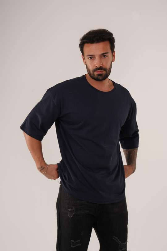 T-SHİRTLacivert Düz Suprem Oversize SC