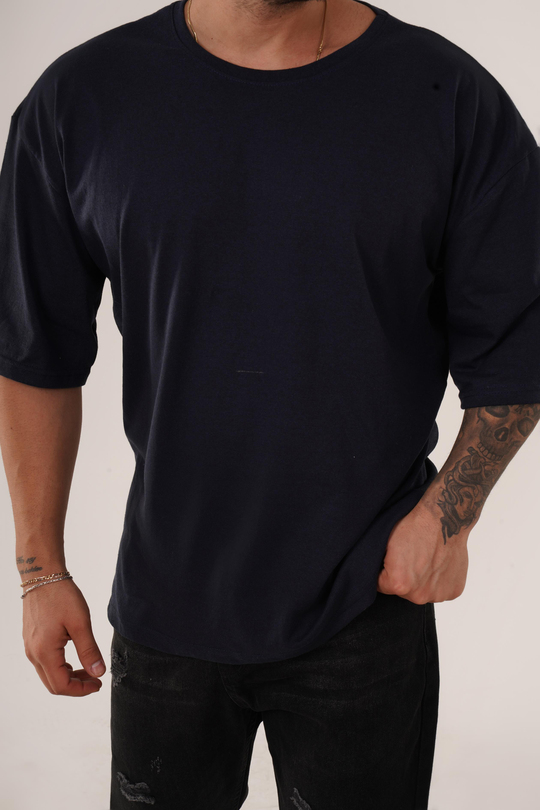 T-SHİRTLacivert Düz Suprem Oversize SC