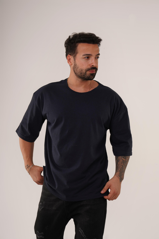 T-SHİRTLacivert Düz Suprem Oversize SC