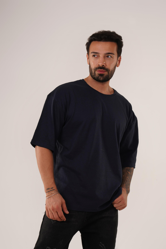 T-SHİRTLacivert Düz Suprem Oversize SC