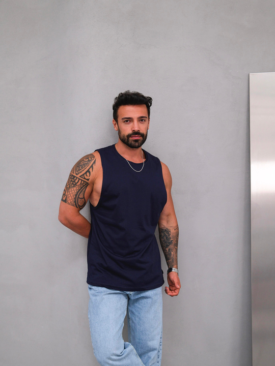 T-SHİRTLacivert Pamuk Compak Atlet SC