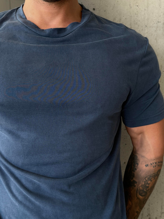 T-SHİRTLacivert Yumuşak Doku Slim Fit Süprem Tişört PNC 8167