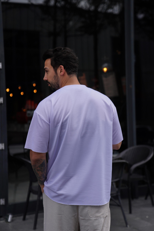 T-SHİRTLila Pis Kesim Oversize TK 1002