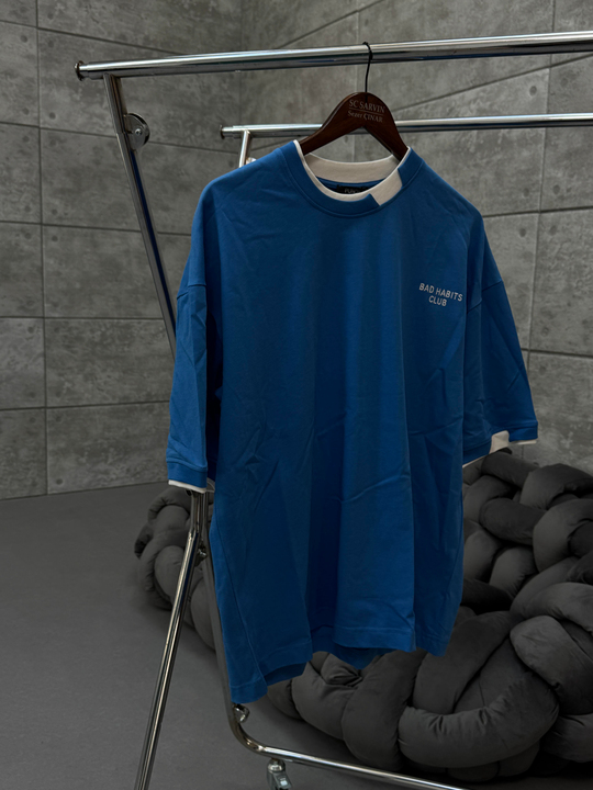 T-SHİRTMavi Bad Habıts Baskılı Oversize T-SHİRT PNC