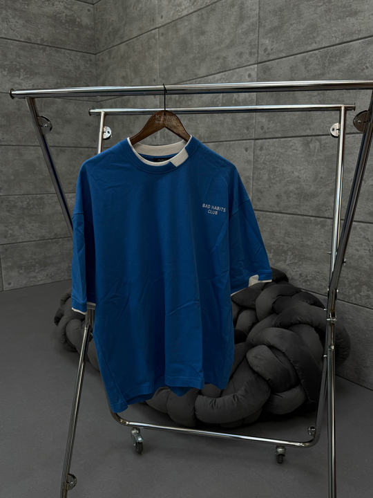 T-SHİRTMavi Bad Habıts Baskılı Oversize T-SHİRT PNC