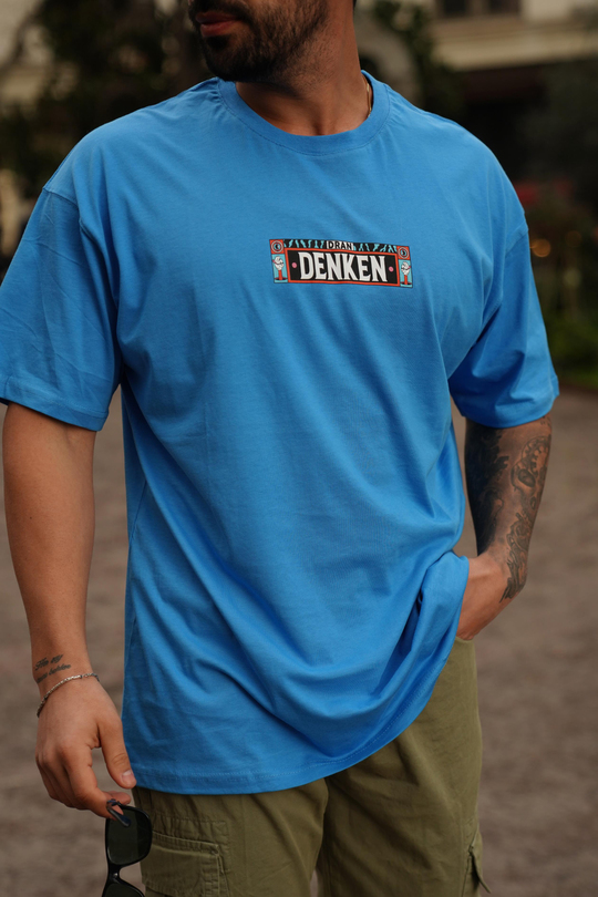 T-SHİRTMavi Denken Sırt Baskılı Oversize T-Shirt JC