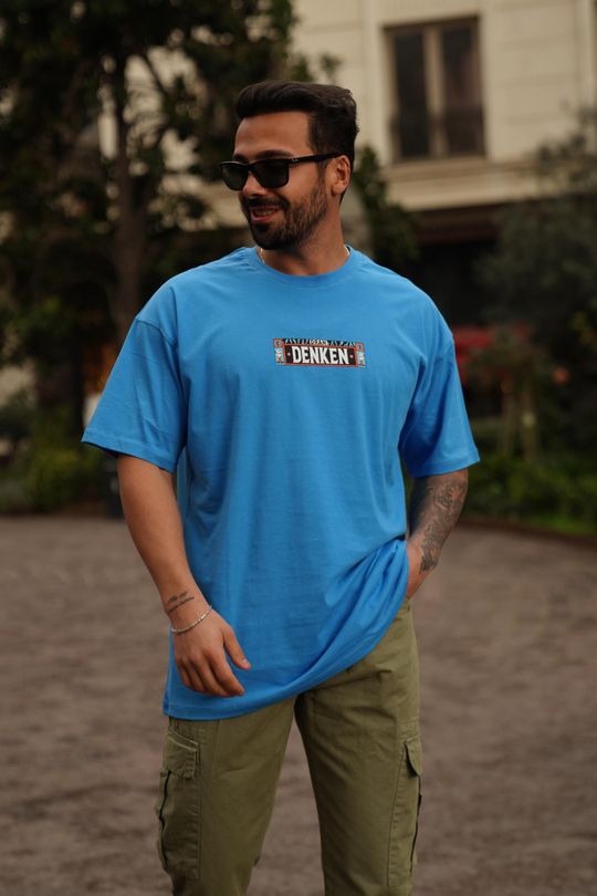 T-SHİRTMavi Denken Sırt Baskılı Oversize T-Shirt JC