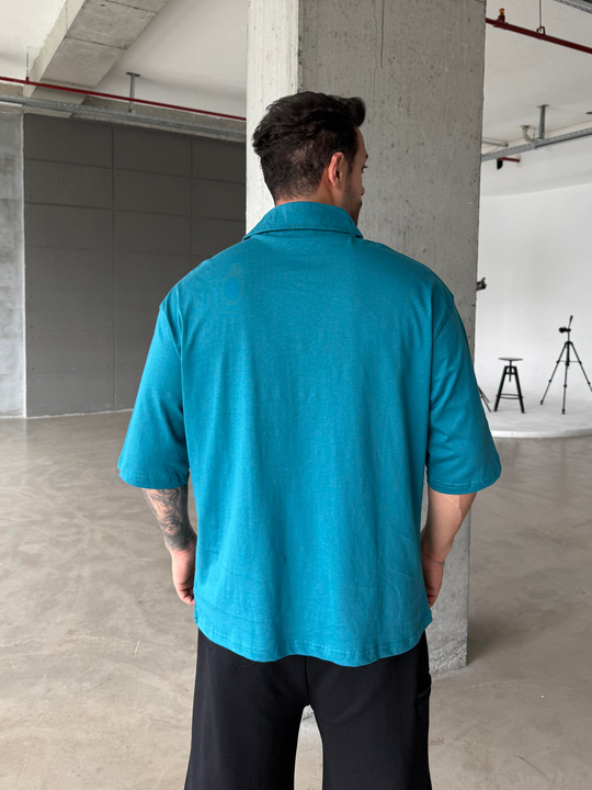T-SHİRTMavi Wected Baskılı Polo Yaka T-SHİRT RP
