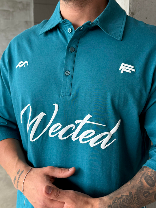 T-SHİRTMavi Wected Baskılı Polo Yaka T-SHİRT RP