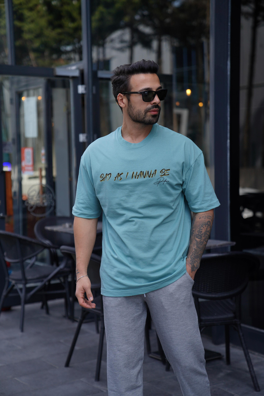 T-SHİRTMind WANNA Baskılı Oversize T-Shirt VSK