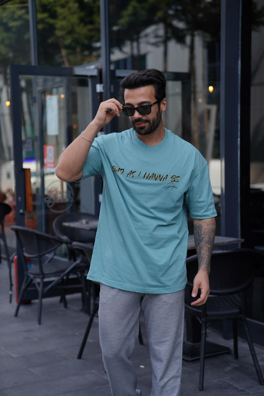 T-SHİRTMind WANNA Baskılı Oversize T-Shirt VSK
