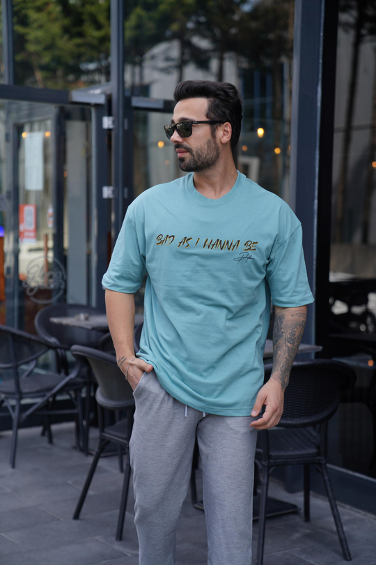 T-SHİRTMind WANNA Baskılı Oversize T-Shirt VSK
