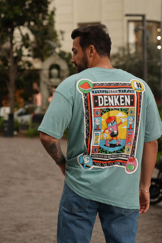 T-SHİRTMint Denken Sırt Baskılı Oversize T-Shirt JC