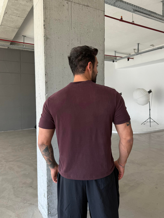 T-SHİRTMürdüm Yumuşak Doku Slim Fit Süprem Tişört PNC 8167