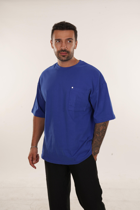 T-SHİRTSaks Yüksek Kalite Care About Baskılı Oversize T-SHİRT VMS 40449