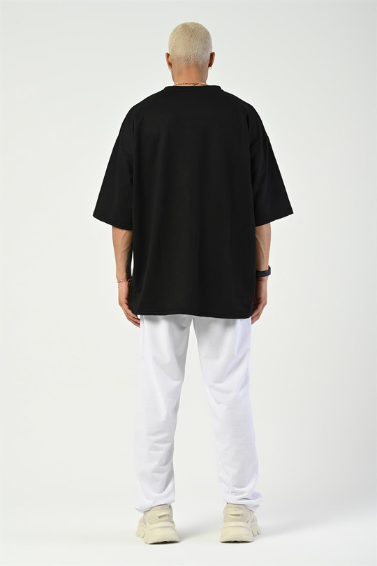 T-SHİRTSiyah 2 İplik Double Kalıp Oversize T-SHIRT GRK