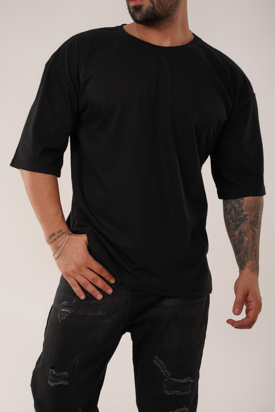 T-SHİRTSiyah Düz Suprem Oversize SC