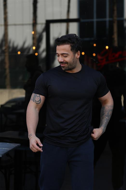 T-SHİRTSiyah Ottoman Desenli T-SHIRT TB