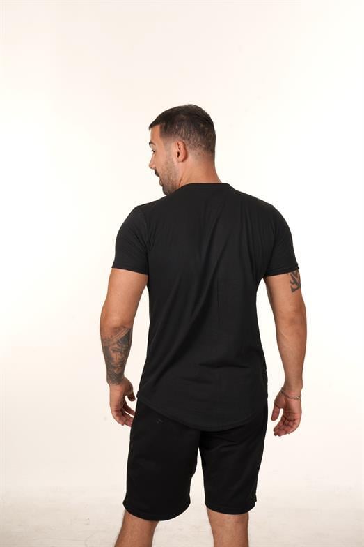 T-SHİRTSiyah Siyah Slim Fit Basic T-SHİRT TB