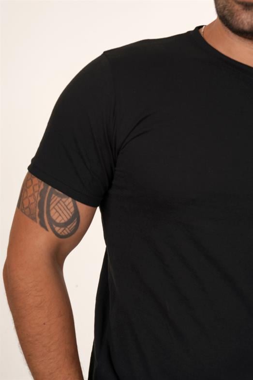 T-SHİRTSiyah Siyah Slim Fit Basic T-SHİRT TB