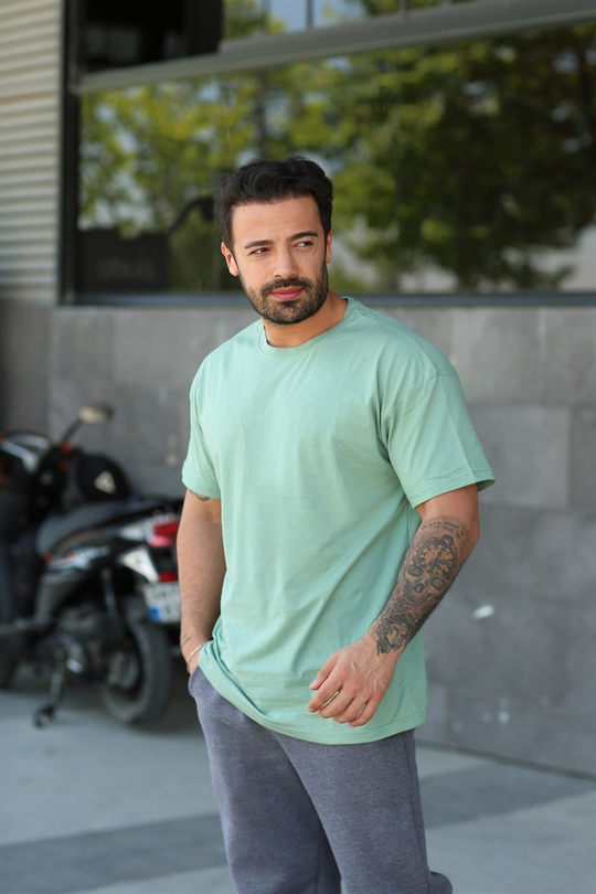 T-SHİRTSu Yeşili Penye Oversize T-SHİRT MHL