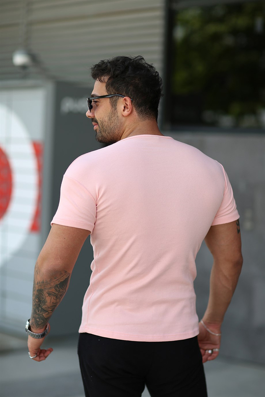T-SHİRTToz Pembe İthal Kumaş Basic T-SHİRT