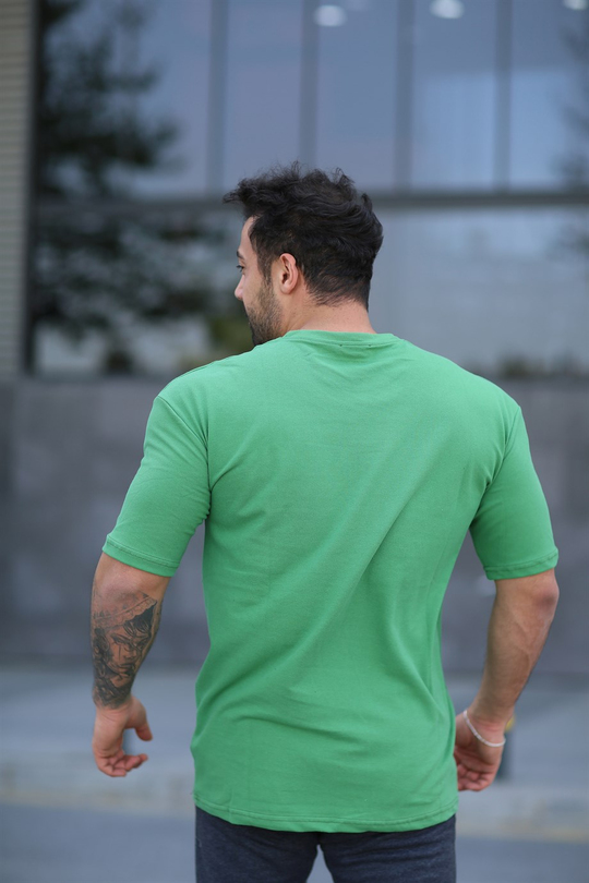 T-SHİRTYeşil Pike Kumaş Oversize T-SHİRT