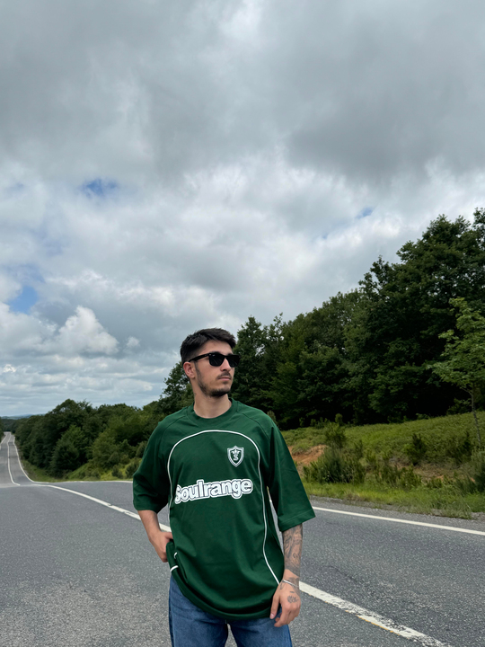 T-SHİRTZümrüt SOULRANGE Baskılı Parçalı Oversize T-SHIRT PNC 1009