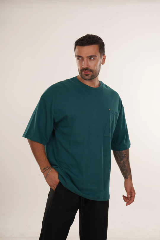 T-SHİRTZümrüt Yüksek Kalite Care About Baskılı Oversize T-SHİRT VMS 40449