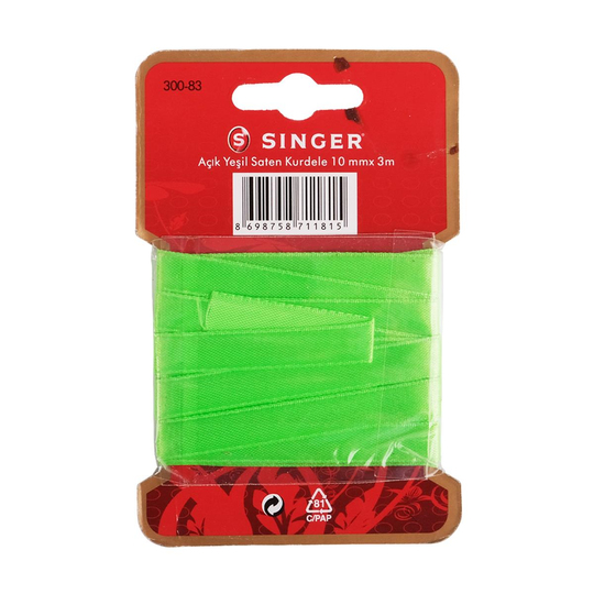 Singer Açık Yeşil Saten Kurdele |10mm x 3m | 300-83