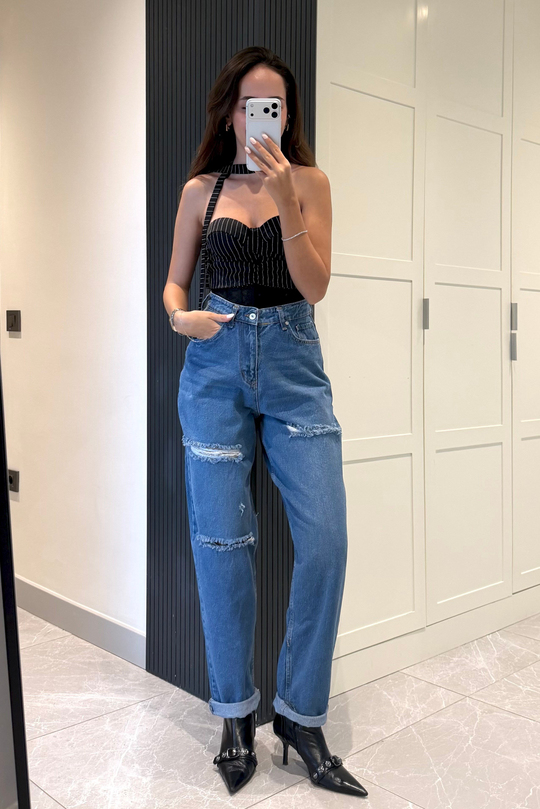 Vintage Straight Jean - Kadın Jean Modelleri - Nazliye Moda