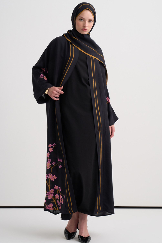 Bloomera Floş Abaya Siyah