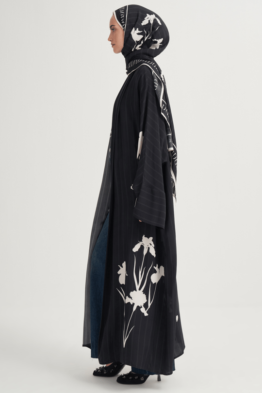 Sira Premium Floş Abaya Siyah