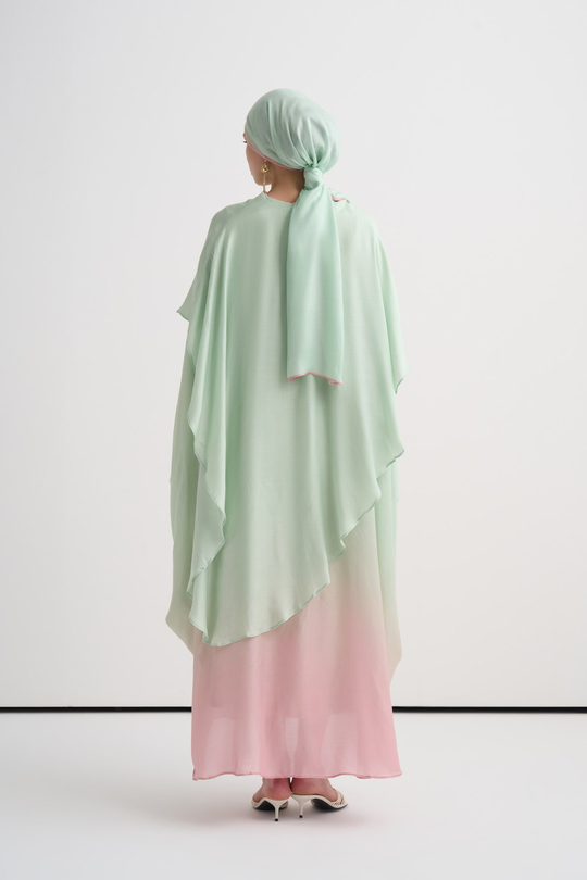 Rosalie İncira Şal Yaka Kaftan Mint Yeşili