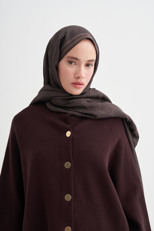 Grace Monogram Floş Şal Mocha