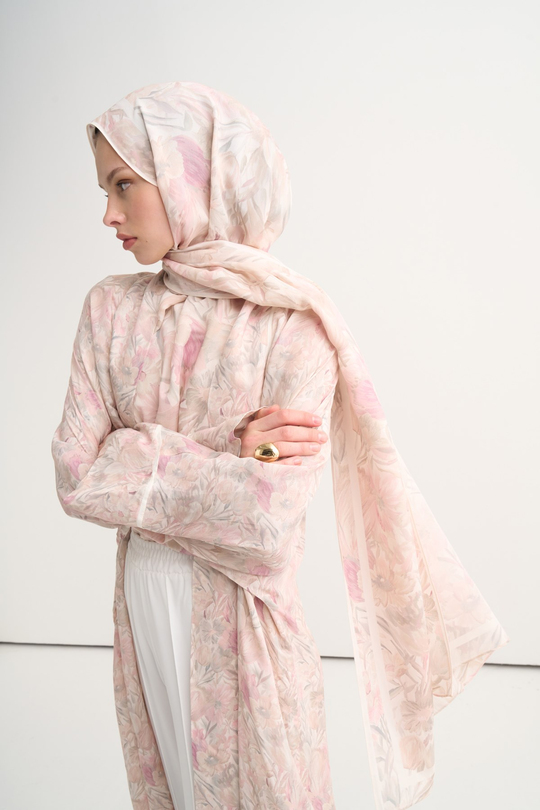 Rosin Floş Abaya Pembe