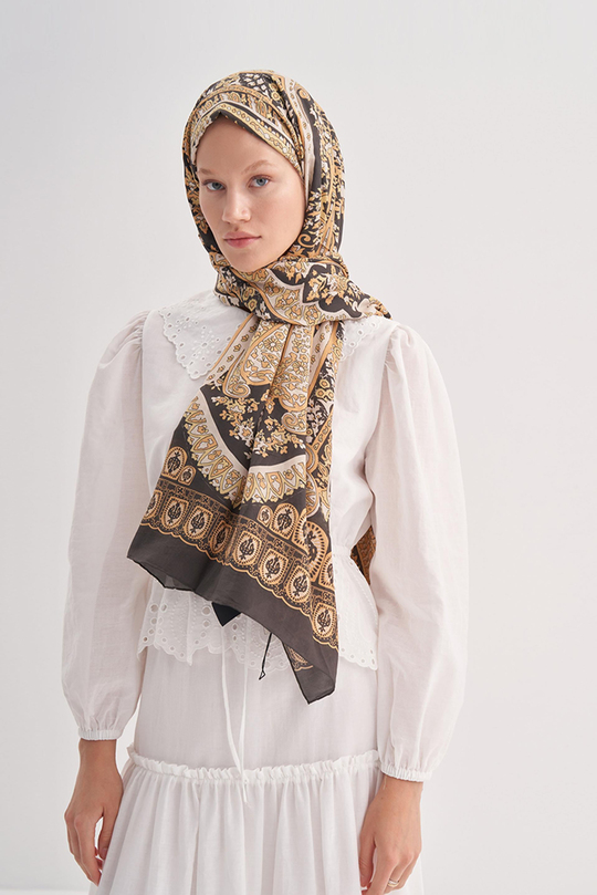 Desert Kahve Comfy İpek Şal