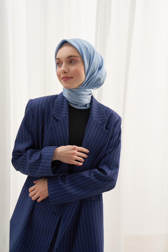 Twill Eşarp Mavi