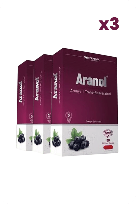 Bitkisel ÜrünlerRc FarmaAranol Aronya Trans Resveratrol 30 Kapsül x3 Adet