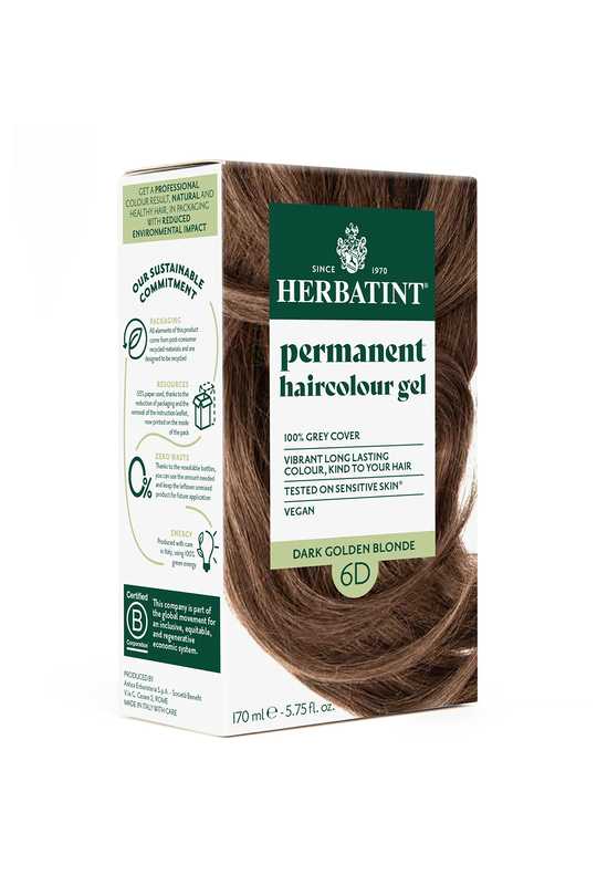 Saç BoyalarıHerbatintHerbatint Bitkisel Özlü Kalıcı Saç Boyası | Koyu Altın Kumral (Blond Fonce Dore 6D) 170 ml