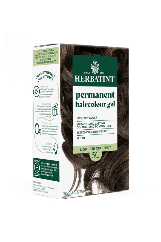 Saç BoyalarıHerbatintHerbatint Bitkisel Özlü Kalıcı Saç Boyası | Açık Küllü Kestane (Light Ash Chestnut 5C) 170 ml