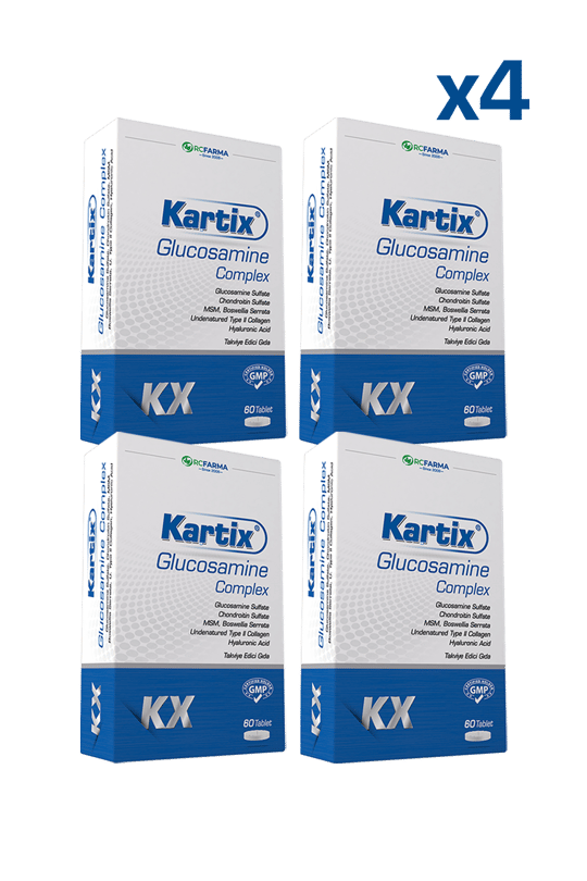 Kartix Glukozamin Kompleks 60 Tablet x 4 kutu | KozmovitalGlukozamin ve EklemRc FarmaKartix Tablet x4 Adet