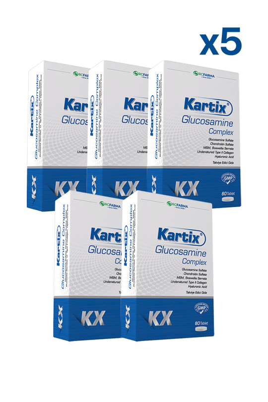 Kartix Glukozamin Kompleks 60 Tablet x 5 kutu | KozmovitalGlukozamin ve EklemRc FarmaKartix Tablet x5 Adet