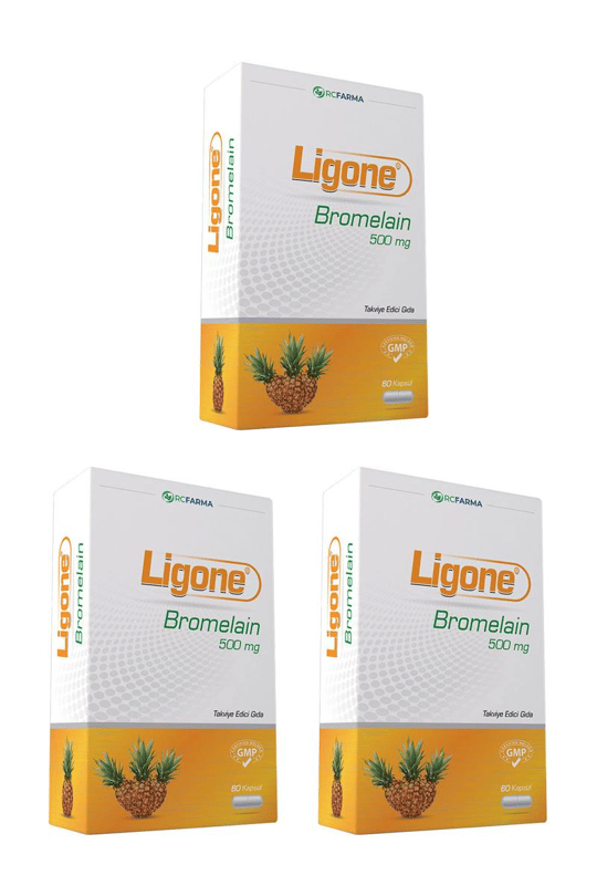 Vitamin / MultivitaminRc FarmaLigone Bromelain 500 mg 60 Kapsül x 3 Adet