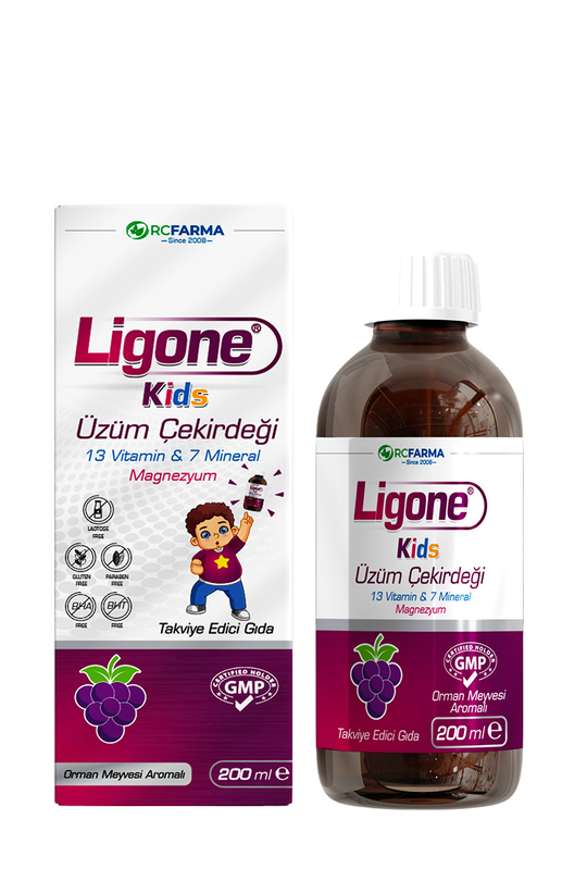 Vitamin / MultivitaminRc FarmaLigone Kids Üzüm Çekirdeği Şurup 200 ml