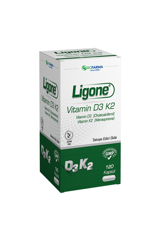 Ligone Vitamin D3 K2 120 Kapsül | KozmovitalBitkisel ÜrünlerRc FarmaLigone Vitamin D3 K2 120 Kapsül
